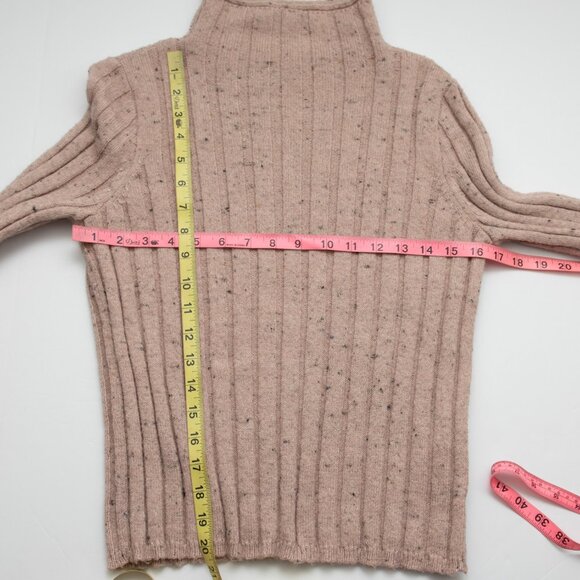 Madewell Donegal Evercrest Turtleneck Sweater Coziest Yarn Blush Size Small - Picture 6 of 6